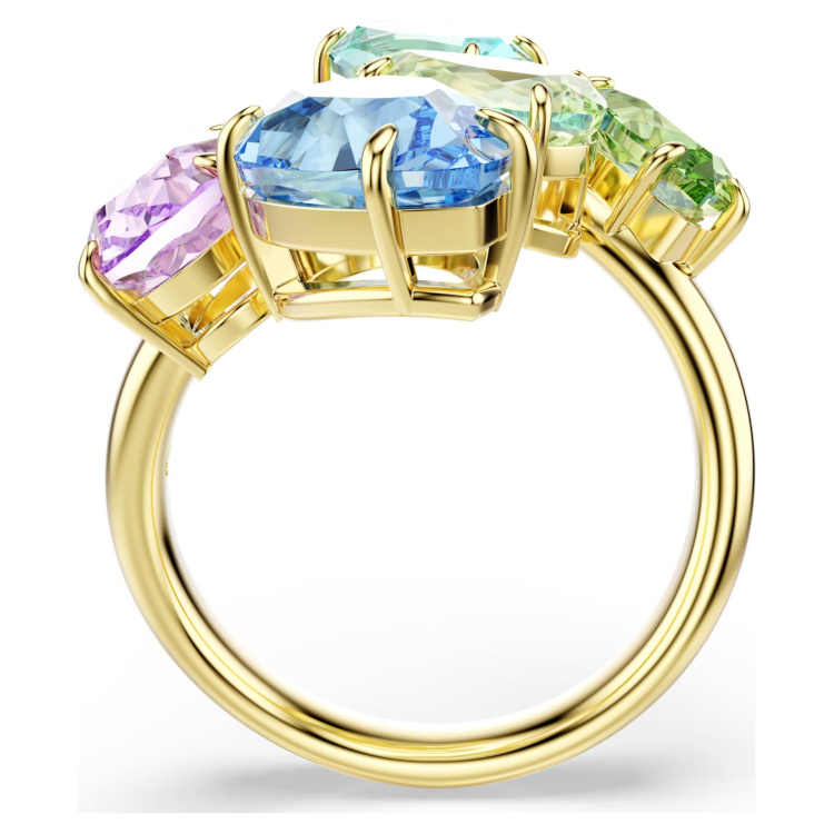 Gema cocktail ringMixed cuts, Multicolored, Gold-tone plated